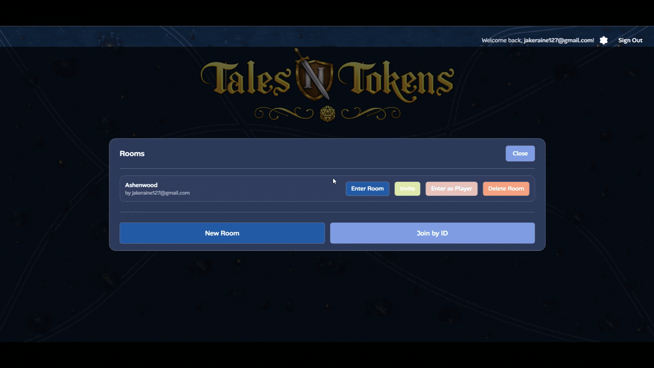 TalesNTokens import and play campaign room demo